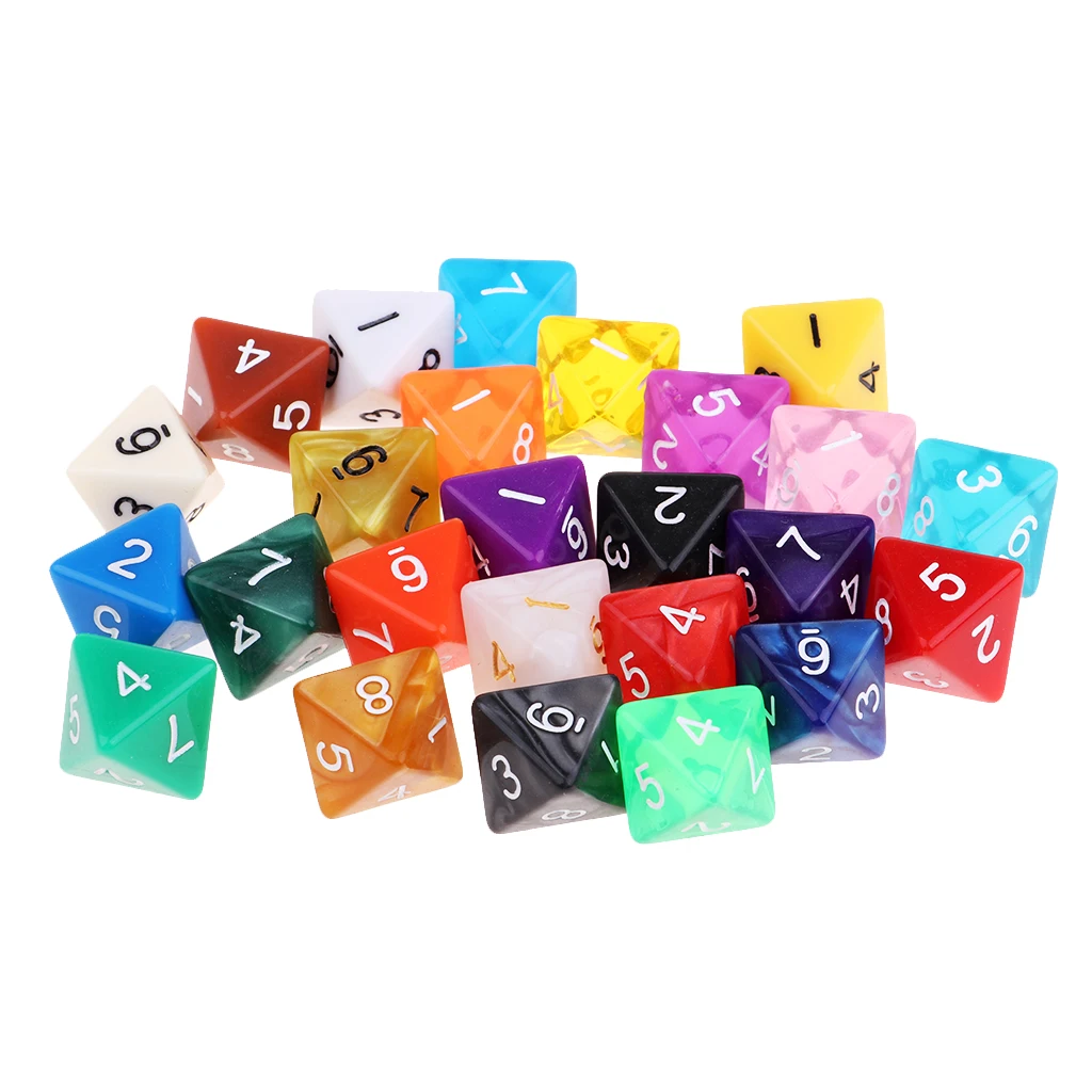 25 шт. многогранные акриловые кости d8 8 сторонние для MTG TRPG настольные игры