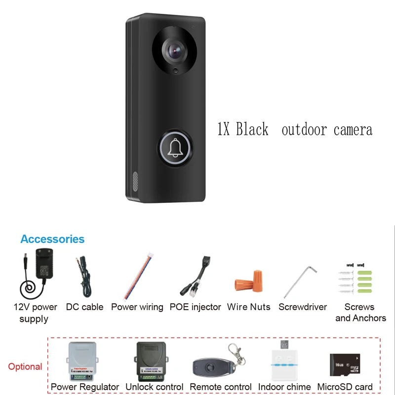 2MP 1080P Yoosee Беспроводной Wi Fi дверной звонок с поддержкой POE Видео телефон|Дверной