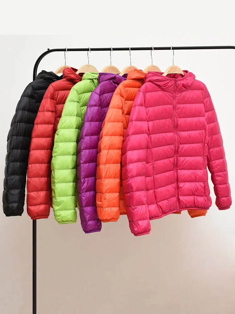 Новинка 2019 повседневный ультра светильник пуховик на белом утином пуху женское