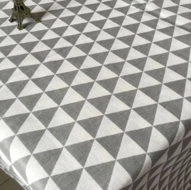 Клетчатая серия геометрических узоров хлопчатобумажная льняная ткань с принтом
