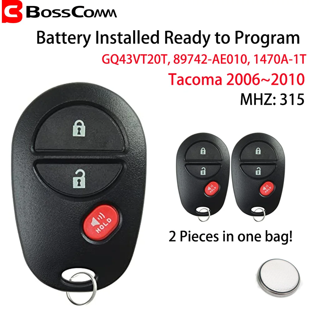 

Bosscomm Car Remote Key Fob for Toyota Sienna Tacoma 2008 2009 2010 2011 2012 2013 2014 2015 2016 315MHZ Keyless Entry 3-Buttons