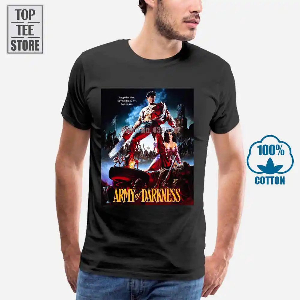 Армия тьмы Ash Брюс Кэмпбелл Зловещих мертвецов футболка черный Размеры S до 4Xl|t shirt