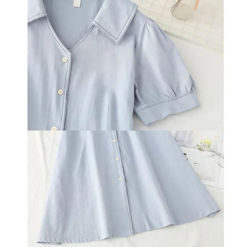 

2021 Summer Solid color Long Dress V-neck Vintage Casual Cotton Linen Vestidos Women Sundress Black Short sleeve Dresses