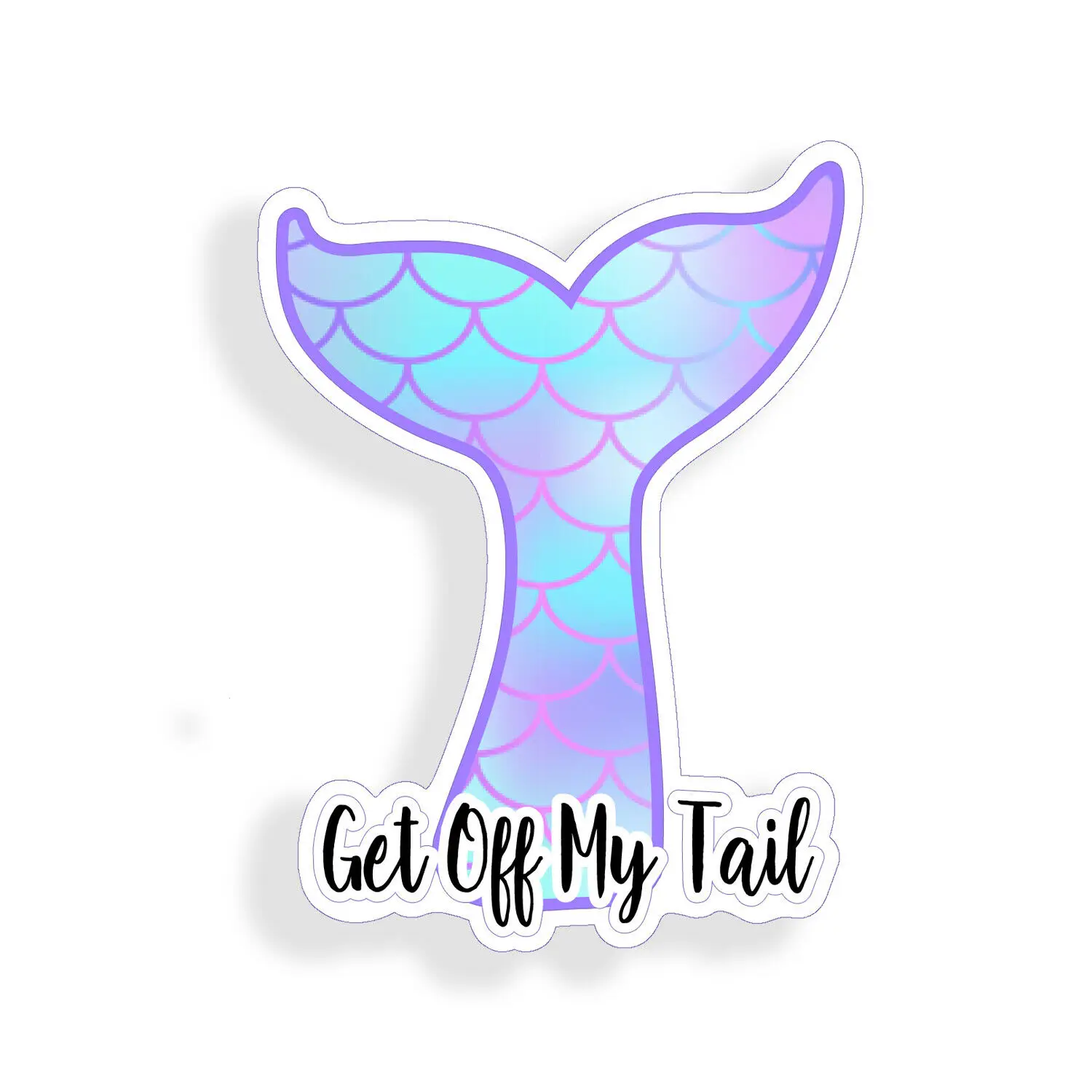 

Personalized stickers 5" Get Off My Tail Mermaid Sticker Laptop Cup Car Vehicle Window Bumper Decal Waterproof Vinyl Decals