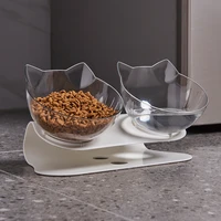 cat double bowl pet food container non slip dog water bowl feed bowl with stand neck guard food bowl luckycat bowl lift elevated