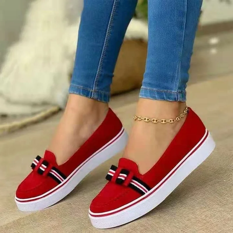 

Flats Women Sneakers Round Toe Ladies Vulcanized Shoes Platform Comfortable Slip-On Female Sport Shoes 2021 Spring Mujer Zapatos