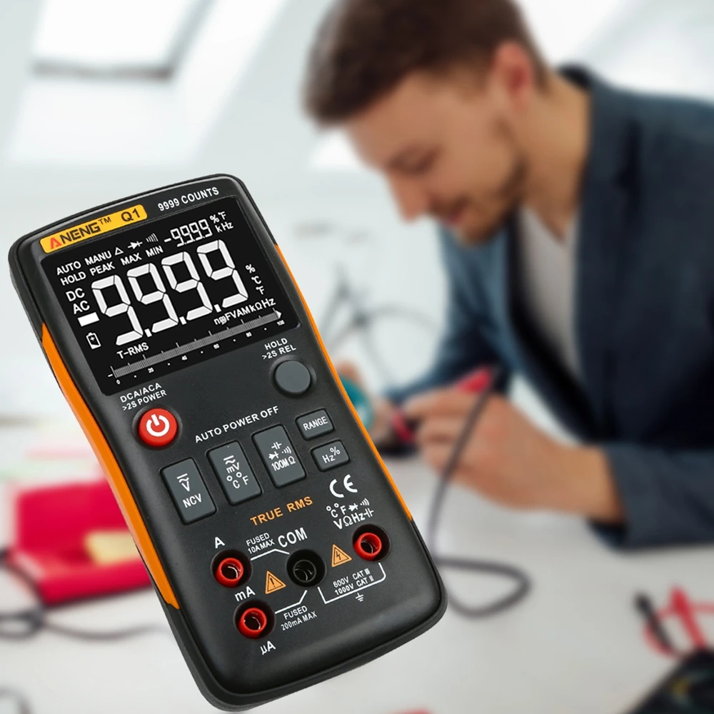 Q1 цифровой клещи мультиметр 9999 отсчетов конденсатор Ом Тест er Автоматический