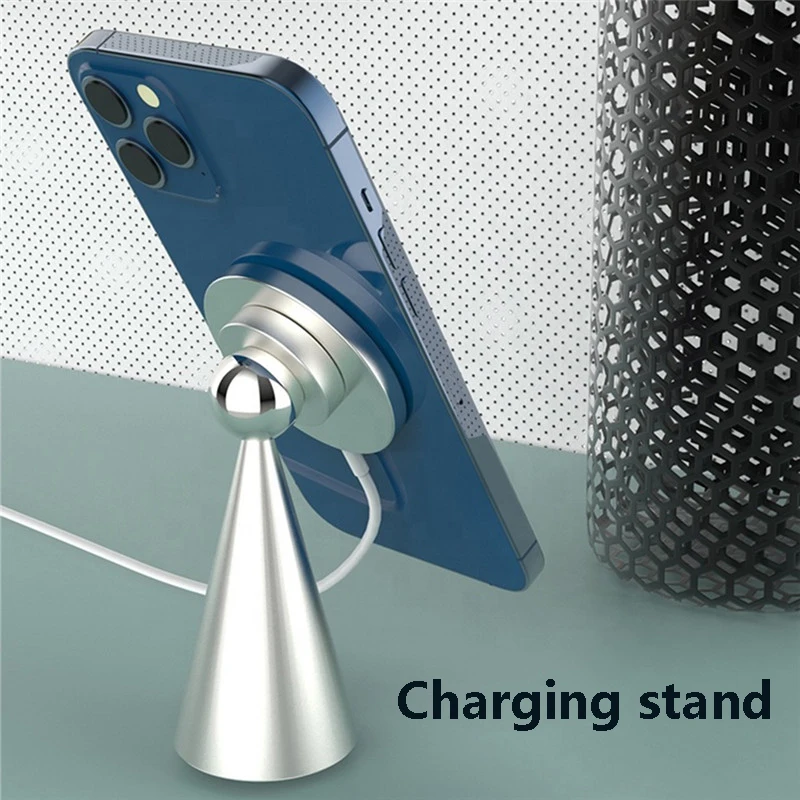 

For Magsafe iPhone 12 12Pro 12ProMax 12Mini 15W Magnetic Charger Wireless Charging Phone Holder 360 Degree Hanging Movie Stand