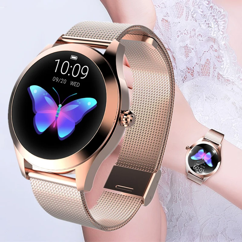 KW10 женские Смарт часы IP68 водонепроницаемый монитор сердечного ритма