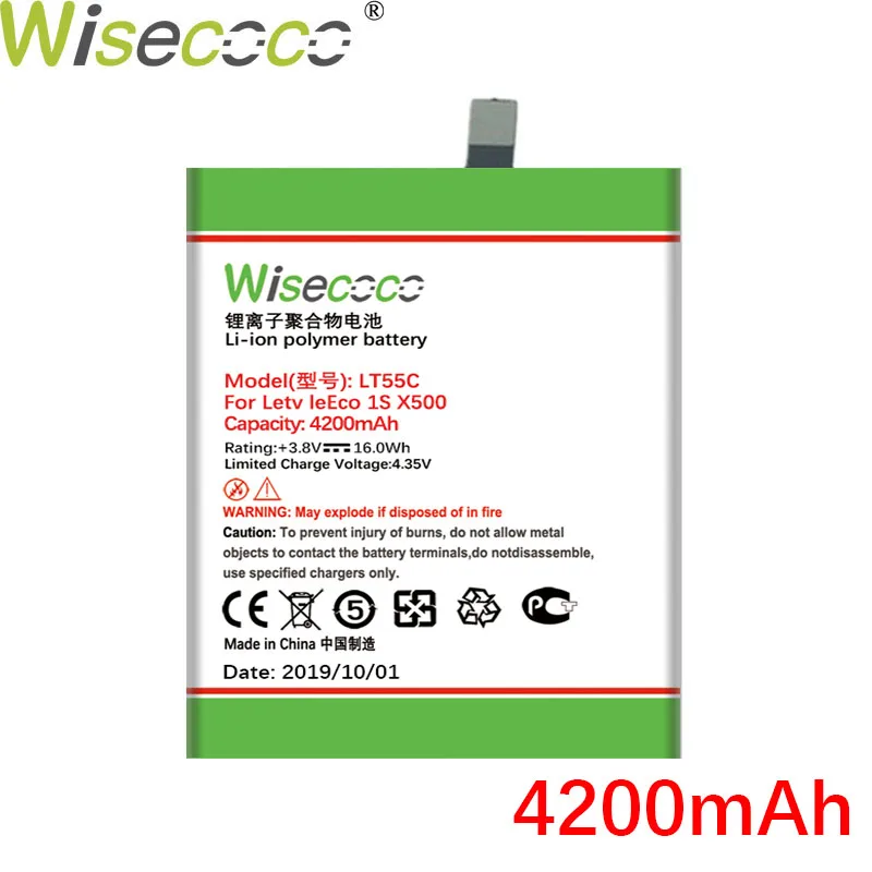 WISECOCO 4200 мАч LT55C батарея для Letv LeEco 1S X500 телефон новейшее производство высокое качество батарея с номером отслеживания