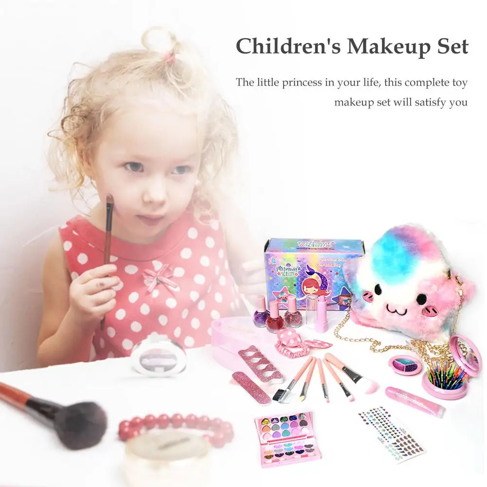 

Fashion Kids Cosmetics Make Up Set Safe Washable Children's Makeup Set Box Princess Beauty Pretend Play Toys For Girl Baby Kids