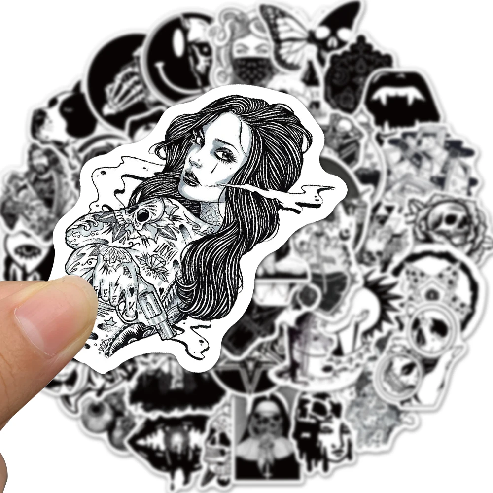 10/30/50pcs Gothic Style Horror Devil Witch Graffiti Stickers Decals Skateboard Travel Luggage Car Guitar Laptop DIY Toy Sticker - купить по