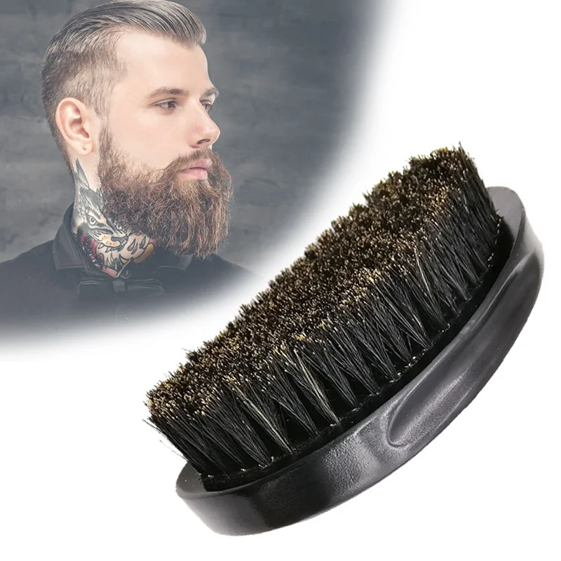 

1 Pcs Men's Beard Brush Wooden Handle Natural Bristles Beard Comb Pocket Facial Massage Brush Shaving Combing Styling Tool