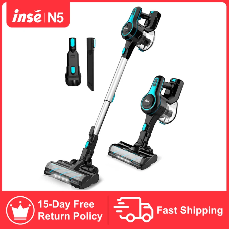 Ручной и выдвижной беспроводной пылесос INSE легкий тихий мощный всасывающий 130 Вт