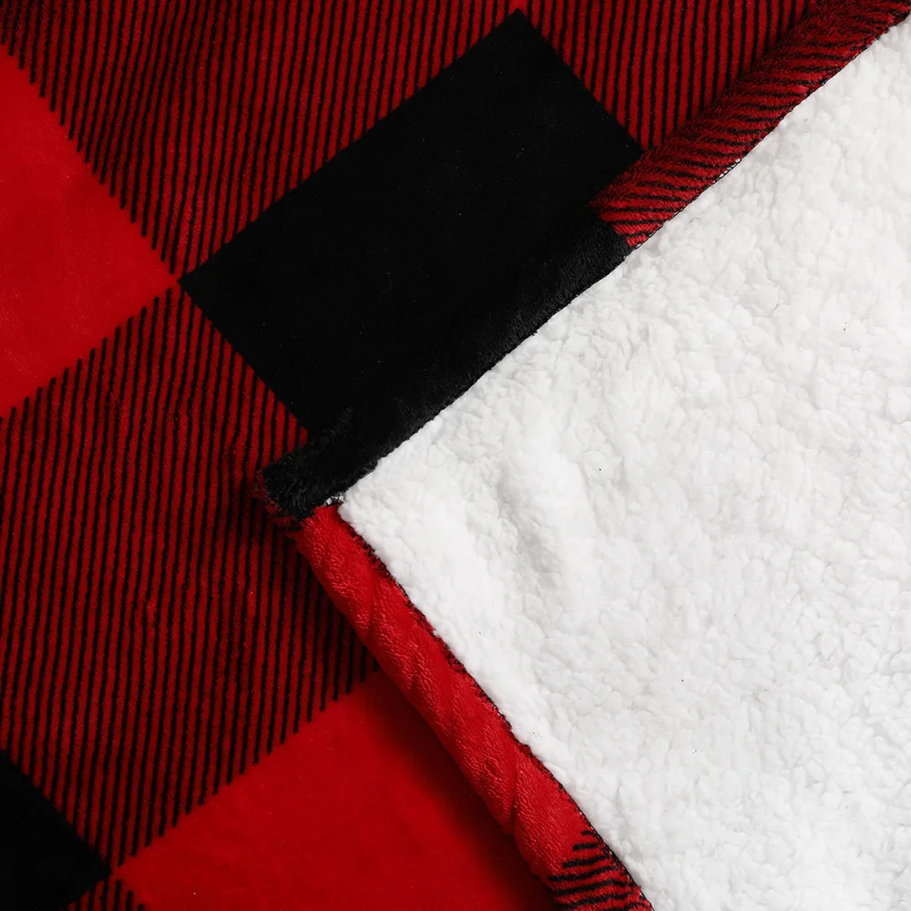 2022 Пижама Одеяло с узором под телевизор цельный красная черная в клетку одежда