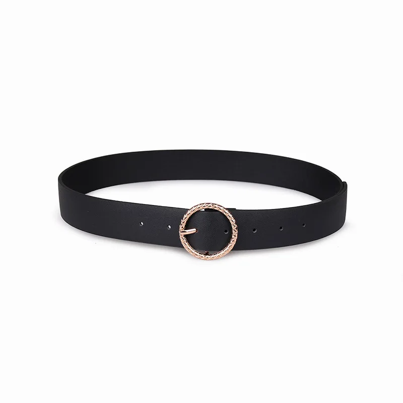 

Женский ремень из ПУ кожи, с круглой пряжкой