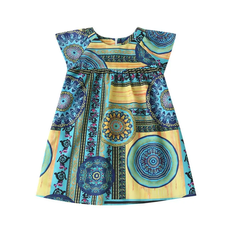 

Summer Kids Girls Sleeveless Causal 1PCS Floarl Print Dress Holiday Travel Wear