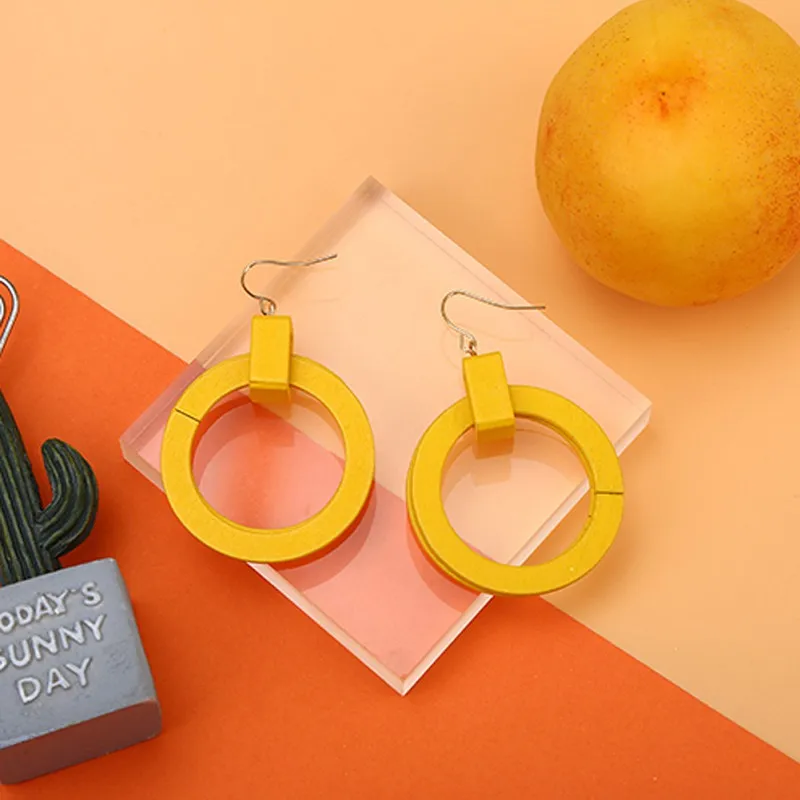 Женские модные серьги-гвоздики с геометрическим рисунком элегантные милые