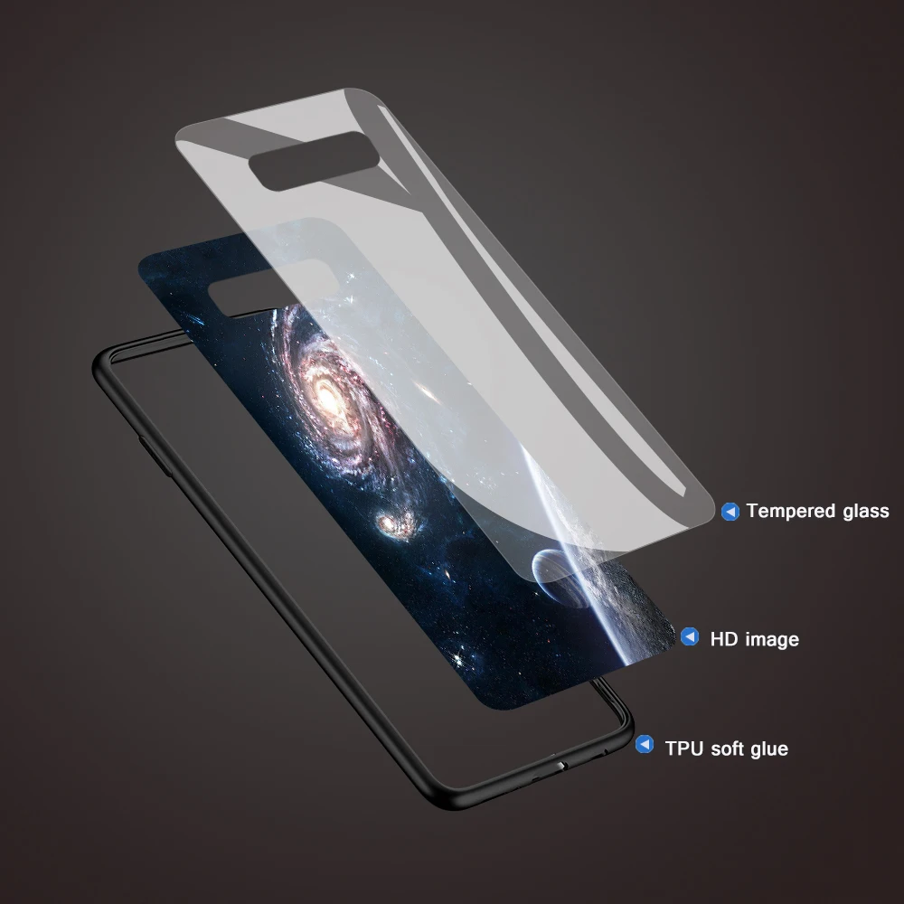 Стекло Чехлы для samsung Galaxy S10 S10e S9 S8 S7 Примечание 10 9 8 A30 A40 A50 A70 A6 A7 A8 A9 J4 J6 J7 плюс 2018