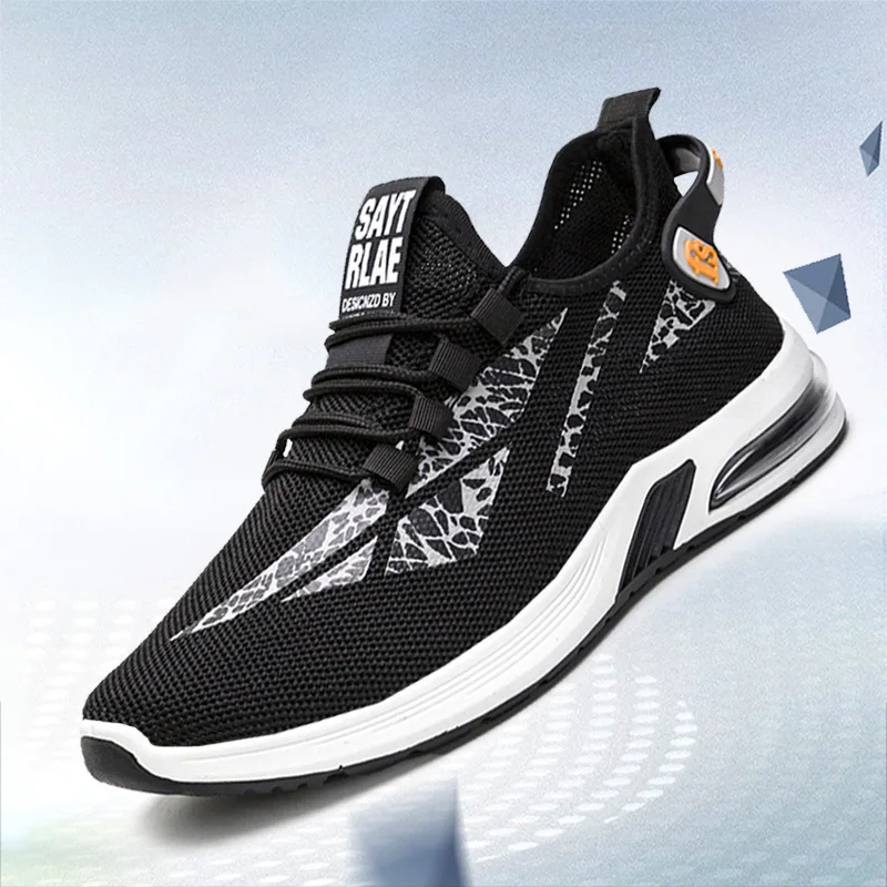 

Spring new couple students breathable leisure shoes fly woven comfortable breathable fashion air cushion shoes male mens