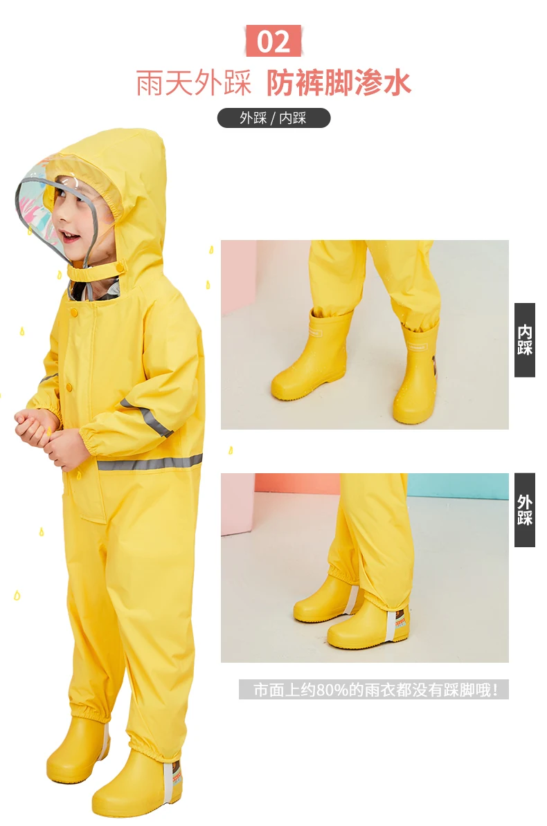 

Waterproof Scooter Rain Raincoat Jacket Kids Poncho Yellow Raincoat Kids Hiking Impermeabile Pioggia Hood Raincoats OO50YY