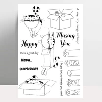 zhuoang cartoon cat clear stamp for scrapbooking rubber stamp seal paper craft clear stamps card making