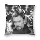 Яркая наволочка в стиле ретро с изображением рок, Джонни Хелли, украшение для подушки, 3D двухсторонняя наволочка для дивана с французским певицом