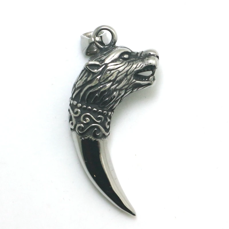 

Men's 316L Stainless Steel Wolf Tooth Pendant