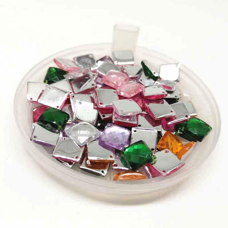 8mm MIX Color Square Resin sew-on Rhinestone Applique Flatback Nail Crystal Stone Hotfix Strass Diamond for Crafts | Дом и сад