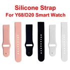 Универсальный силиконовый ремешок для умных часов Y68 D20 D28, сменный мягкий ремешок для наручных часов из ТПУ, ремешок для умных часов, черный, розовый, белый