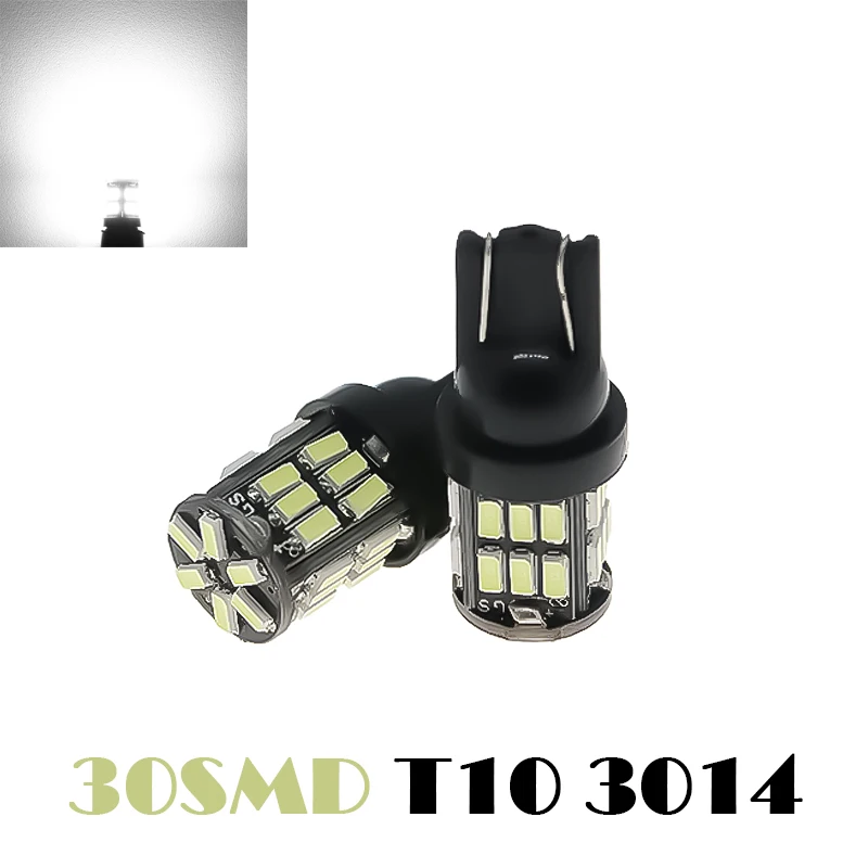 

Wholesale 10pcs/lot T10 led 30smd light 194 168 192 w5w led 3014 smd t10 30led Auto Led Car wedge parking dome light