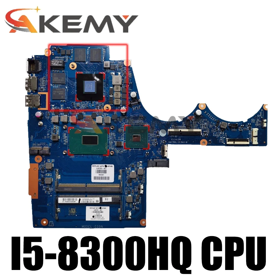 

Высококачественная материнская плата для ноутбука HP 15-AX с SR3Z0 I5-8300HQ CPU DAG35NMB8C0 100% рабочий