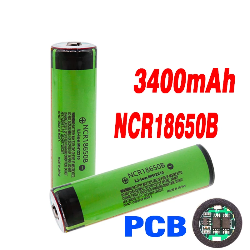 18650 батарея 3400mah 3 7 v литиевая для NCR18650B фонарика платы защиты батареи