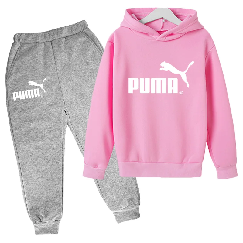 

Boys and Girls Long-sleeved Sportswear New Children's Hoodie + Pants Loose Cotton Sportswear 2021 Spring and Autumn Models