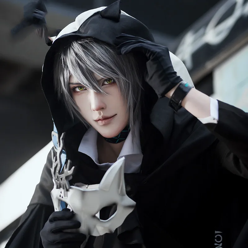 

Anime Arknights SPECIALIST PHANTOM Cosplay Costume Man Same Paragraph Full Set Clothes Top Cloak Pants Suit