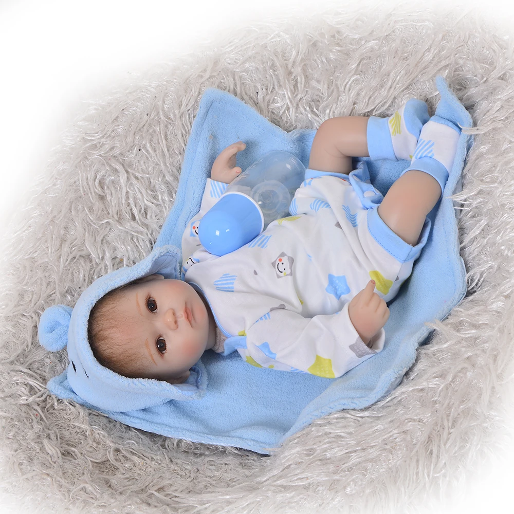 43 см реалистичный Повседневный стиль Близнецы силиконовые Reborn Baby Doll мальчик девочка Playmate подарок живой игрушки раннего развития bebe Кукла Reborn To
