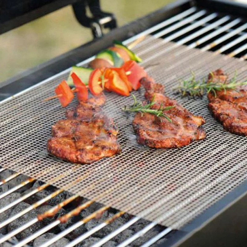 BBQ Grill Mat Reusable Barbecue Mesh Non-stick Kitchen Cooking Smoker Pad Liner Accessories | Дом и сад