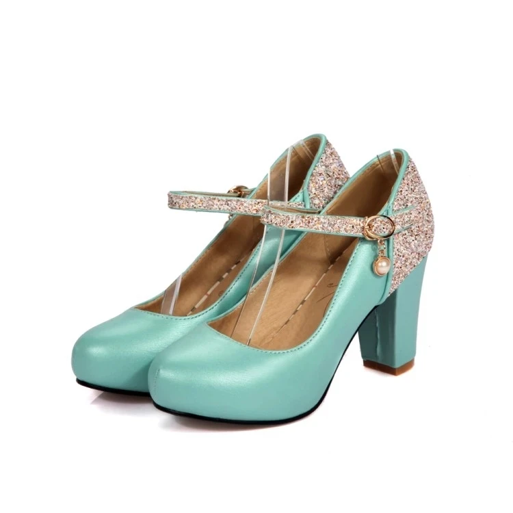 Женские туфли-лодочки на платформе и толстом каблуке с круглым носком | Обувь