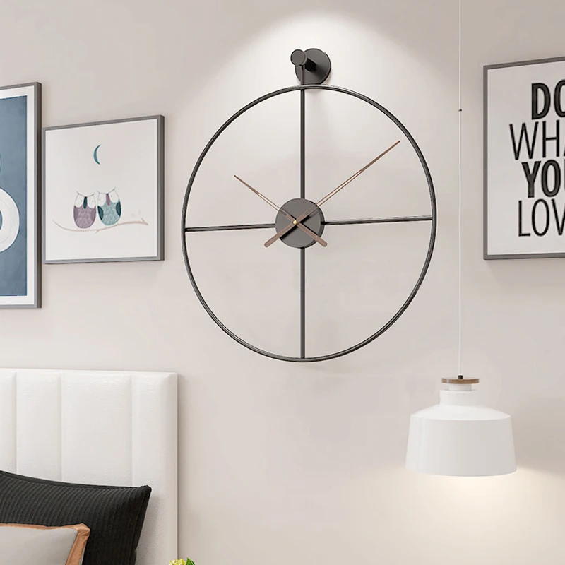 Большие металлические настенные часы 3D в скандинавском стиле на стену кофе
