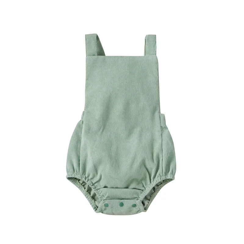 

Baby Girls Boys Summer Rompers, Solid Color Square Neck Sleeveless Jumpsuit with Crotch Button for Infant , 0-12 Months