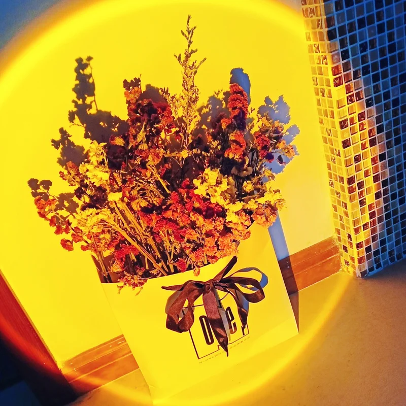 

Rotating Rechargeable Projection Sunset Light, Rechargeable Rainbow Modern Bedroom Lamp, Living Room Photography Photo Wall Lamp