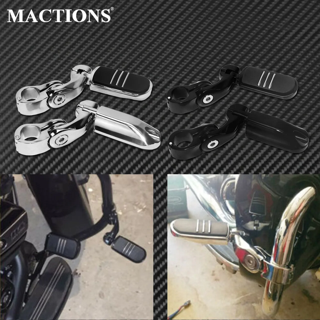 

Мотоциклетные подножки 32 мм, защита двигателя шоссе, колышки для ног, подножка, набор креплений на педали, черный/хром, для Harley, Honda, Yamaha