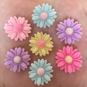 Ручная роспись кавайный 20 мм красочный цветок с плоским основанием искусственная кожа 30 шт. Скрапбукинг DIY Декор домашняя фигурка поделки