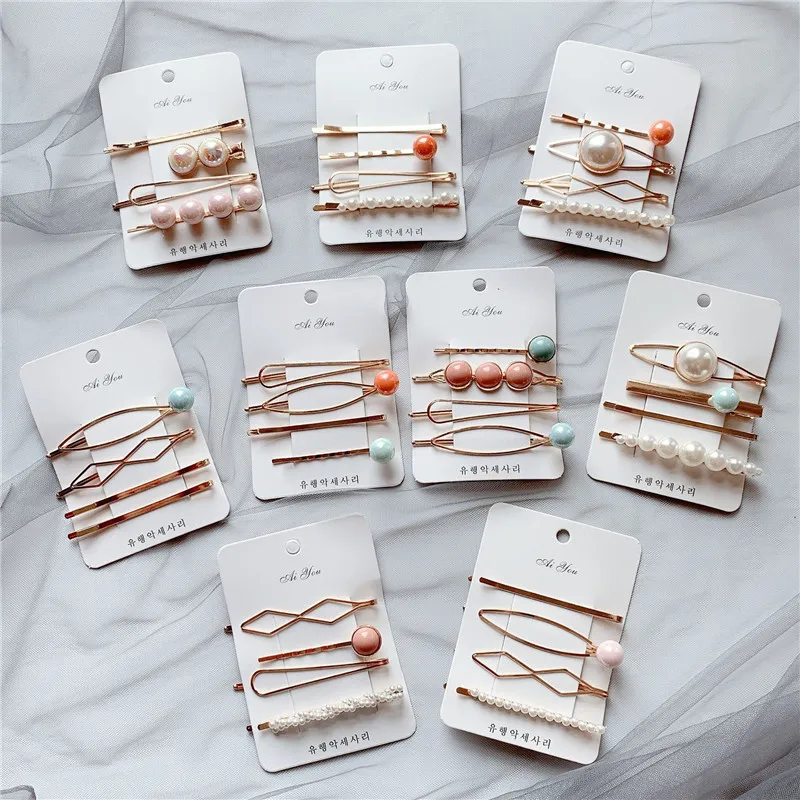 

3/4PCS Fashion Women Girls Elegant Pearls Hair Clips Sweet Headwear Hair Ornament Hairpins Barrettes Hairgrip Hair Accessories