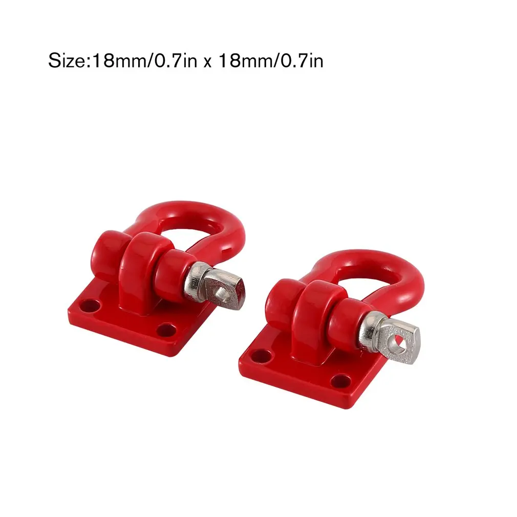 

2pcs RC Car Metal Trailer Shackle Rescue Tow Hook for 1/10 RC Crawler TRX-4 Axial SCX10 TAMIYA CC01 RC4WD D90 D110 TF2
