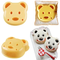 cute bear cake mold diy soap mold cutting machine sandwich mold bread biscuit embossing machine cake mold color random