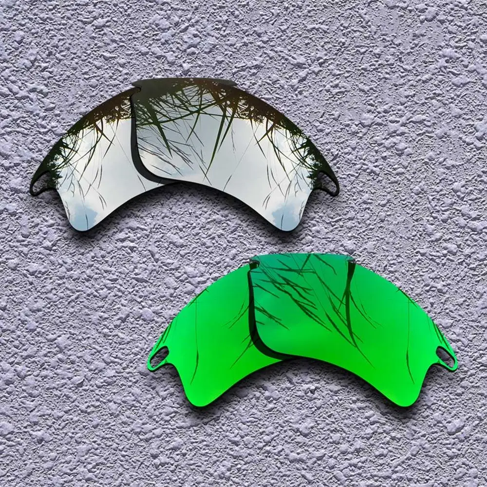 Silver-Green 2 Pairs Polarized Replacement Lenses for Oakley Fast Jacket XL Sunglasses- Multiple Choices - Цвет линз: Silver-Green