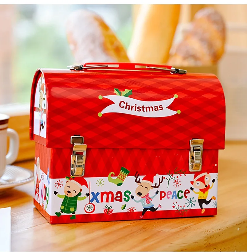

Рождественская жестяная коробка для хранения, украшение для конфет и монет, украшения для удовольствия, креативные подарочные поделки