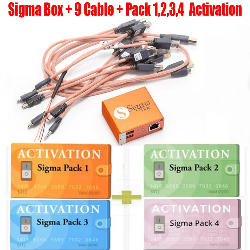 2020 новейшая Sigma Box оригинальная box с 9 кабелями Pack1 + Pack2 Pack3 Pack4 новое обновление для