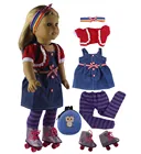 1 комплект одежды для кукол, для американской куклы 18 дюймов, симпатичная одежда для учеников ручной работы X40